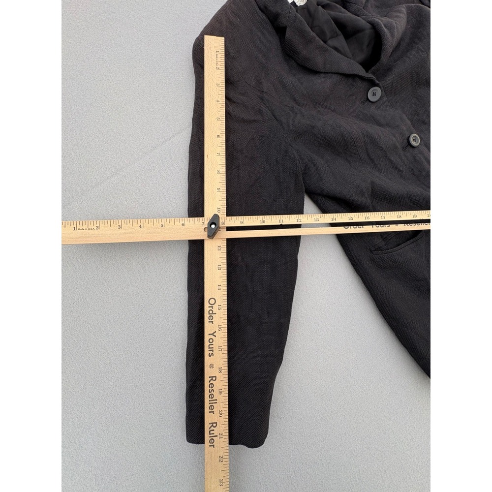 Petite Sophisticate Vintage Black Textured Blazer Jacket Size 12P Rayon Lined - Picture 10 of 13